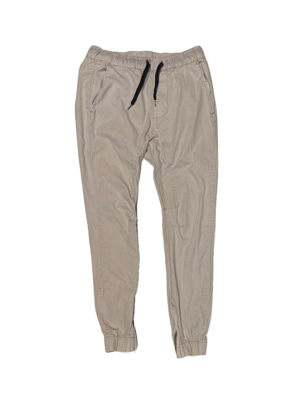 Bullhead Men's Size Small Beige Skinny Fit Jogger Pants Elastic Waist Drawstring